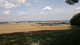 Die Lößhochfläche bei Gaibach wird heute intensiv ackerbaulich bewirtschaftet