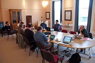 Image shows a previous Wikimedia UK Board meeting