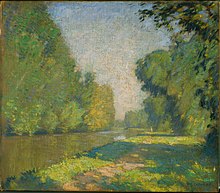The Tow Path, a 1921 Pennsylvania impressionist painting by William Langson Lathrop now on display at the Phillips Collection in Washington, D.C. William L. Lathrop - The Tow Path - Google Art Project.jpg