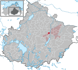 Läget för kommunen Woggersin i Landkreis Mecklenburgische Seenplatte