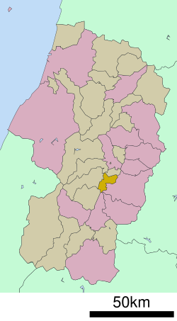 Location of Yamanobe in یاگاماٹا پریفیکچر