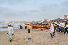 Fishing boats in Dakar Yoff Beach (Dakar), Senegal 2013 (8750149526).jpg