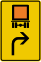 Zeichen 442-22 Vorwegweiser für kennzeichnungspflichtige Fahrzeuge mit gefährlichen Gütern (rechtsweisend) bisher: Zeichen 442
