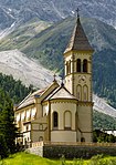 Neue Pfarrkirche St. Gertraud in Sulden mit Friedhof