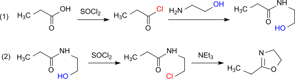 Synthese von 2-Ethyl-2-oxazolin über Propionsäureäurechlorid