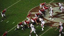 Alabama on offense against the Tigers in 2010 Alabama offense IronBowl 2010-11-26.jpg