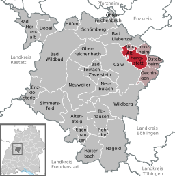 Läget för Althengstett i Landkreis Calw