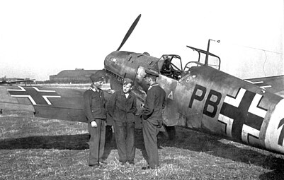 Duas variações da Balkenkreuz em um Bf 109 D, Brandemburgo, 1940