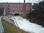 Alnas foss vid Bryn, under Joh. Petersen A/S Lin og Bomullsvarefabrikk