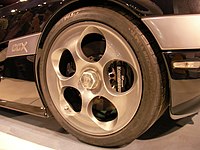 The standard magnesium-alloy rear wheel of a CCX
