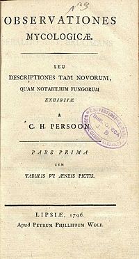 Титульный лист первого тома Observationes mycologicae (1796)