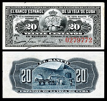Wang kertas dua puluh centavo Cuba