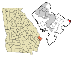 Location in Chatham County and the state of جارجیا (امریکی ریاست)