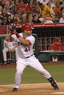 Napoli batting for the Angels in 2007年.right