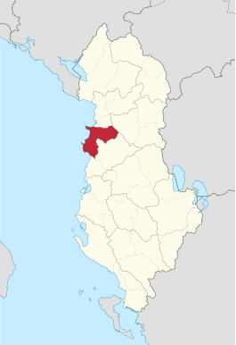 Ligging van Durrës binnen Albanië
