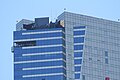 The Terrace as seen from ground, The Edge observation cube seen at left