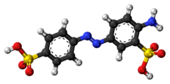 Ball-and-stick model of the Fast Yellow AB molecule