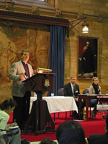 Fisher debating Philip Nitschke at Sydney University, 2003 FisherNitschkeDebate2003.jpg