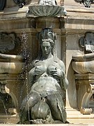 Detalle de la Fonte de Neptunu (Benvenuto Cellini, Baccio Bandinelli, Vincenzo Danti, Bartolomeo Ammannati y Juan de Bolonia, 1563-1567, Plaza de Neptunu de Bolonia)