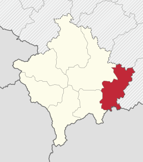 Localisation de District de Gjilan/Gnjilane