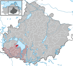 Läget för kommunen Gotthun i Landkreis Mecklenburgische Seenplatte