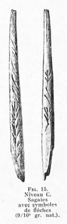 Sagaies avec symboles de flèches