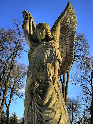 Guardian Angel. Statue on the Krasnystaw's cem...