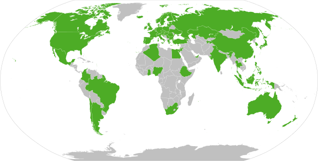 Os 74 membros da Unión en agosto de 2015