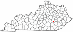 Location of Annville, Kentucky