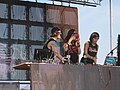 Krewella actuando en directo en mayo de 2012.