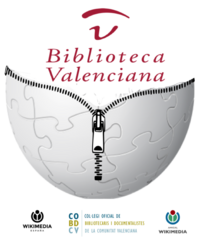 Cartell de la Viquimarató Dones en la Biblioteca Valenciana