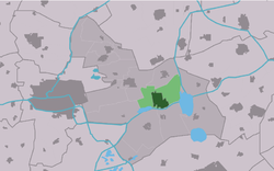 Location of the village in Tytsjerksteradiel