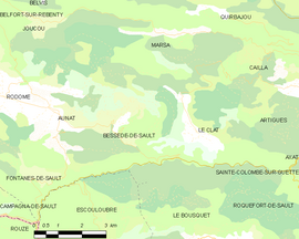 Mapa obce Bessède-de-Sault