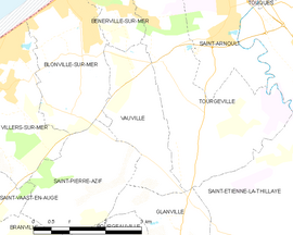 Mapa obce Vauville