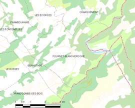 Mapa obce Fournet-Blancheroche