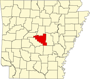 Карта Арканзаса с выделением округа Пуласки