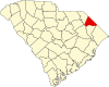 Карта штата с изображением округа Диллон