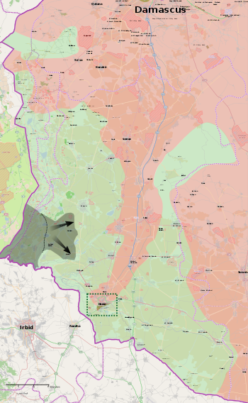 Map of the ISIL Daraa offensive (February 2017).svg