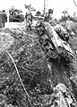 Uno Shermann canadese sprofondato nella "Gola" di località Alboreto, presso casale Berardi, 20 dicembre 1943