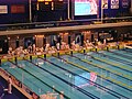 Départ de la finale du 50 mètres handisport.