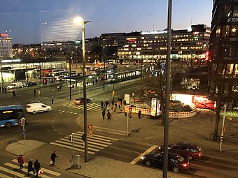 Vue de la place en 2018.