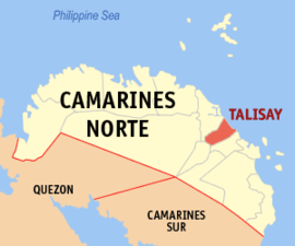 Talisay na Camarines Norte Coordenadas : 14°8'8"N, 122°55'28"E