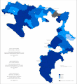 Share of Serbian language in Republika Srpska by municipalities 2013