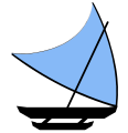 "Crane-type" shunting crab claw sail (Micronesia, parts of Melanesia and Polynesia), set along the line of the keel, fore-and-aft