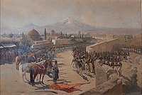 Взятие русскими войсками Эриванской крепости 1 октября 1827 года. Худ. Ф. Рубо, 1893 год