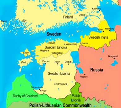 Größerer historischer Kartenausschnitt der Ostseewelt um 1700