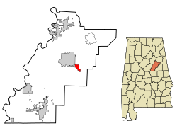 Location in Quận Talladega, Alabama