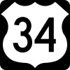 1961 version of the U.S. Route shield US 34 (1961).svg