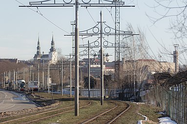 Вид на Старый город с трамвайной остановки «Krulli»