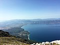 Blick von der Galičica auf das südliche Seebecken